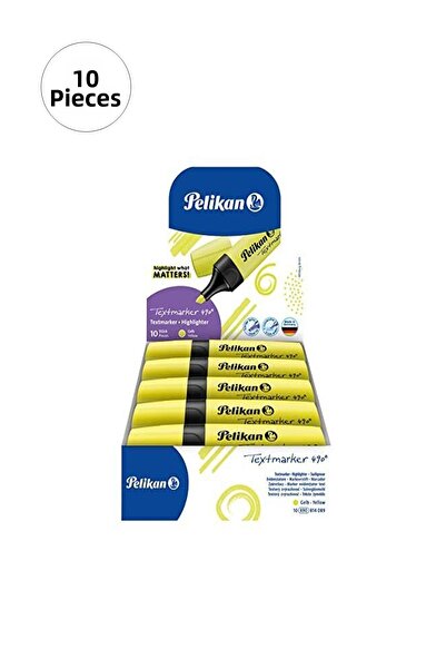 Pelikan 10 Pieces Pelikan 490 Highlighter Marking Pen Yellow