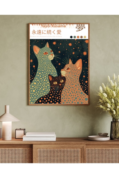 woodhomeworks Decor de birou și living dintr-o singură piesă, tablou Yayoi Ku...