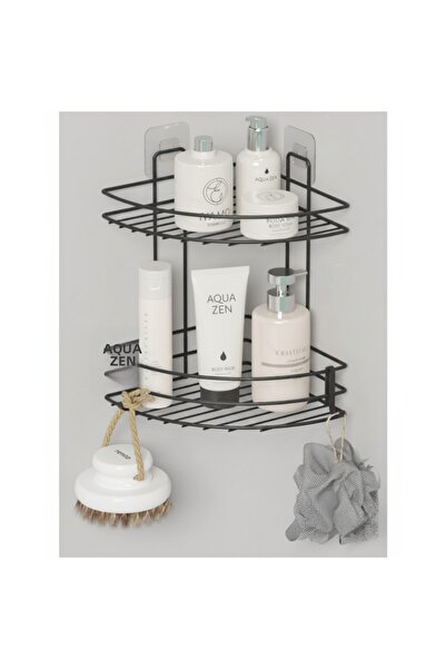 TEKMARKED Adhesive 2-Tier Bathroom Corner Shelf – Corner Shower Shampoo Holde...