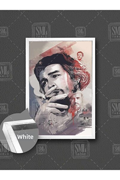 SML TABLO Pictură verticală pe pânză cu cadru, liderul cubanez Che Guevara, revoluția cubaneză