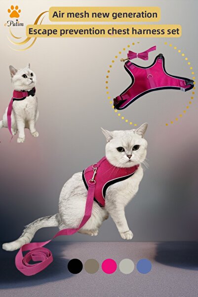 Epatim Air Mesh New Generation Cat Dog Chest Leash Set