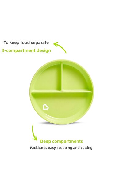 Munchkin طبق تغذية بتفريغ الهواء الثابت |   6 أشهر فما فوق، 3 أقسام، خالٍ من ...