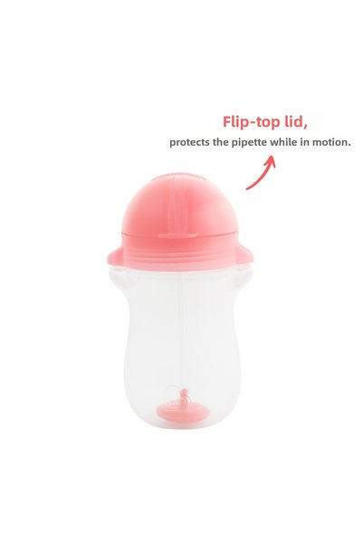 Munchkin Click Lock Spout Drinking Cup with Straw, 12 months, 296ml, Pink, 1 Piece