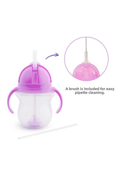 Munchkin Click Lock Spout Drinking Cup with Straw, 6 months 207ml Purple