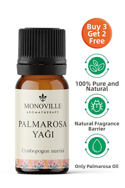 Monoville Palmarosa Essential Oil - 10 ml, 100% Natural and Pure Essential Oil