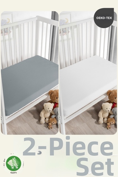 evdehome 2-Piece Baby Bed Sheet Set – 100% Organic Cotton, Elastic Baby Bed S...