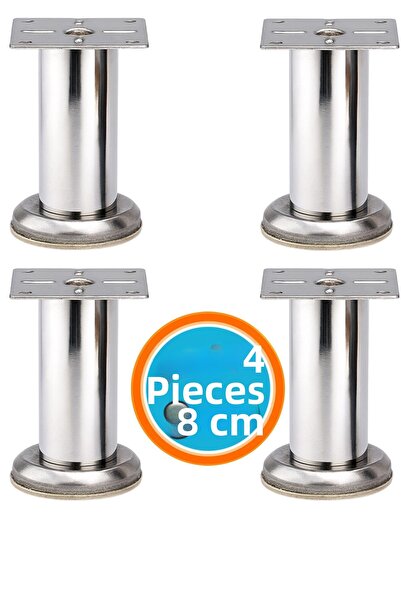 NZB Furniture Leg Modern Armchair Sofa Durable Tv Unit Leg Feet with Table Chrome Metal 8cm Silver 4