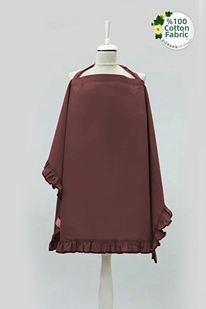 mordesign Ruffled Baby Nursing Cover; Stroller, Baby Carriage Cover, Nursing Bib Ruffle Series Bitter Brown