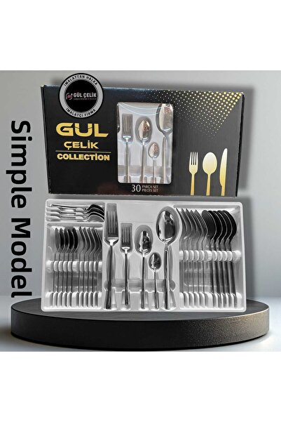 KAVEH 30 Piece Cutlery Set for 6 People Simple Plain Model Boxed Product