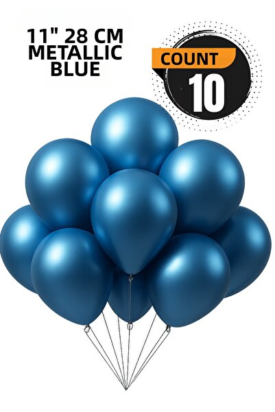 FESTİLO بالون معدني 11 بوصة 28 سم 10 قطع زينة لحفلات أعياد الميلاد