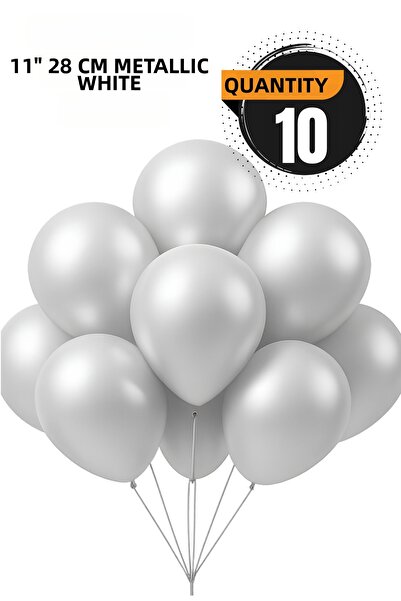FESTİLO بالون معدني 11 بوصة 28 سم 10 قطع زينة لحفلات أعياد الميلاد