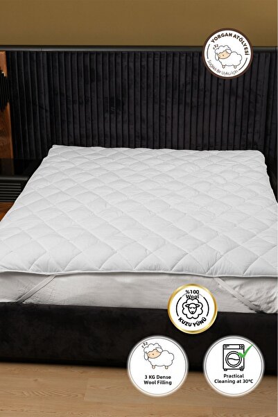 yasetex tasarım Soft Filling Double Bed Protective Pad - Anti-Sweat Cotton Surface Mattress Pad