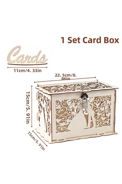 Choice صناديق بطاقات الزفاف على الطراز D، صندوق خشبي، ديكور زفاف، زوجان، السي...