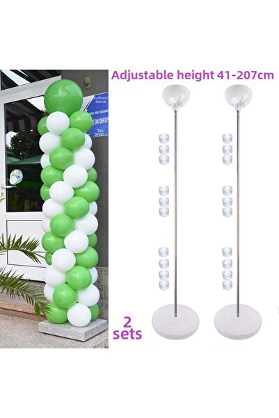 Choice كما هو موضح في الصورة، طقم حامل بالونات قابل للتعديل مع قاعدة، نصف طقم حامل بالونات معدني.