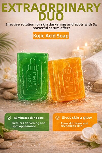 Bersa Sabun ve Kozmetik صابون حمض الكوجيك للبقع والحبوب 120-125 جرام، مجموعة العناية العامة الطبيعية المضادة للعيوب والمبيضة