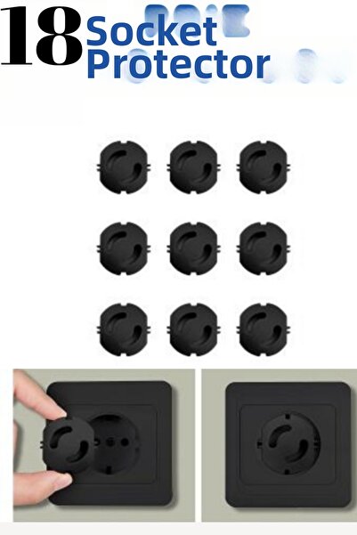 Abuy غطاء المقبس، غطاء حماية سلامة الطفل والطفل، واقي المقبس - 18 قطعة