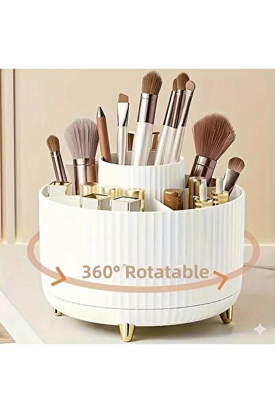 HızlıTrend منظم مكياج بخمسة أقسام قابل للدوران 360 درجة