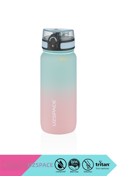 Uzspace زجاجة مياه تريتان جديدة سعة 650 مل - لون مزدوج، مانعة للتسرب، خالية م...