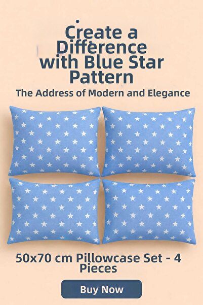 Loova 4 قطع غطاء وسادة 100% قطن منقوش بحجم 50*70 سم مع خياطة سميكة وسحاب