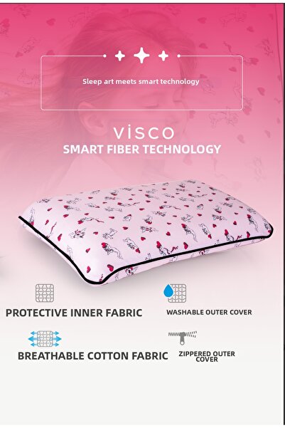 PUFYMAX Pernă ortopedică pentru copii, pernă prietenoasă cu coloana vertebrală cu particule de visco, țesătură 100% organică