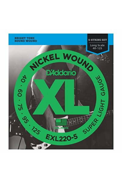 Daddario EXL220-5 SET DE CORZI PENTRU BAS, 5 CORZI, XL, 40-125, LONG SCALE