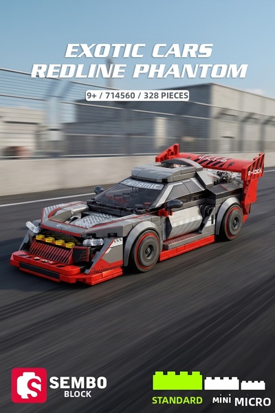 Sembo Block Exotic Cars Redline Phantom Building Block Set – 328 Pieces