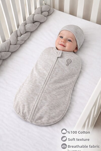 Melekpare 100% Cotton Zippered Baby Swaddle Newborn