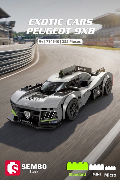 Sembo Block Exotic Cars Peugeot 9X8 Building Block Set – 232 Pieces