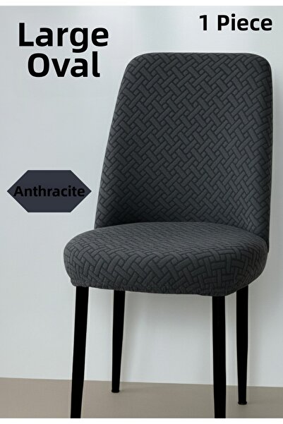 ELHAS Kitchen Chair Cover Large Oval Jacquard Washable Stretch Elastic Chair ...