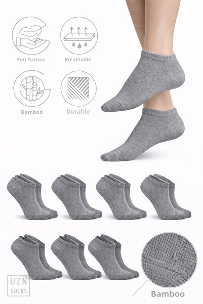 UZN SOCKS 20 чифта памучни къси чорапи до глезена | Унисекс | Сиви | Водоусто...