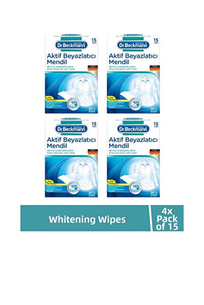 Dr.Beckmann Active Whitening Wipes Set for White Clothes 4×15 Pack