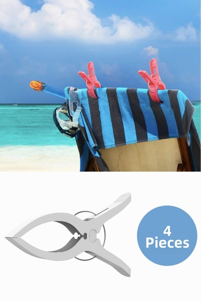 Eynel مشبك كبير لمنشفة الشاطئ، مثبت لسرير الشمس، مشبك للتعليق على السجاد، مشب...