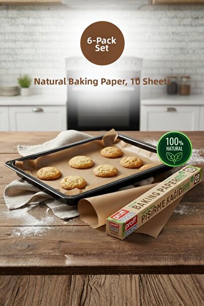 grimorlife 6 قطع 10 ورقات من ورق الفرن الطبيعي غير المبيض الجاهز للقطع - ورق ...