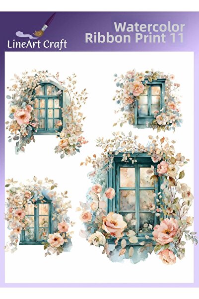 LİNEART قماش نقل النقوش الزهرية والنافذية، نقل خشبي، نقل بالفرك 30*30 سم