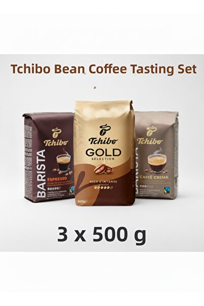 Tchibo مجموعة كيرينج كوفي الأساسية 3×500 جرام (إسبريسو + اختيار ذهبي + كريمة ...