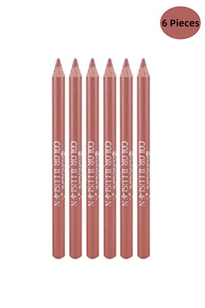 Huncalife Color Illusion Lip Pencil - Cold Coffee 6 Pieces