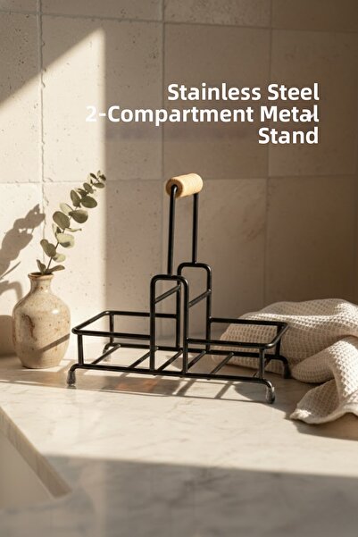 grimorlife Organizator cu suport metalic multifuncțional cu 2 compartimente c...