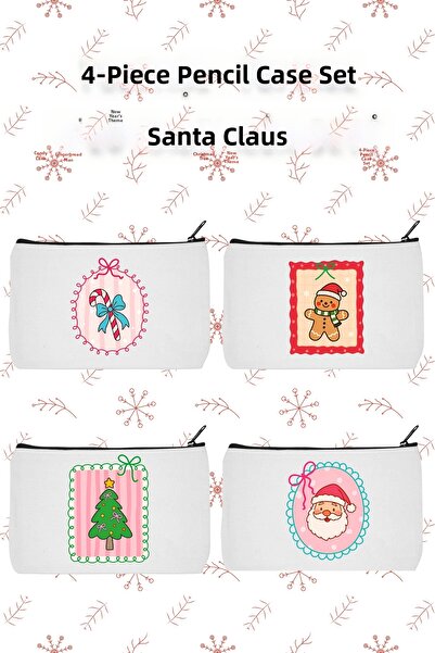 designedfy New Year's Day 2 Themed Set of 4 Makeup Bags, Pen Holder Set