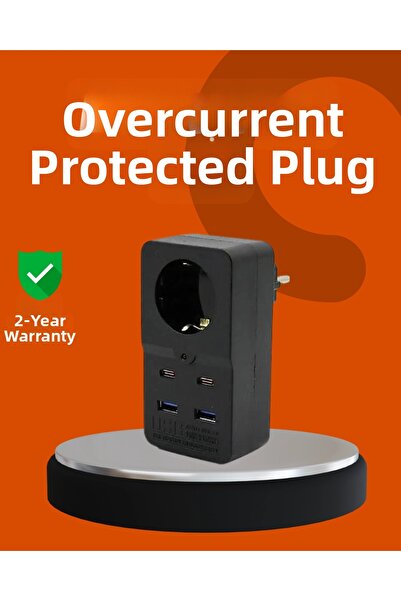 Epilons Current protected socket 4 usb type c supported high heat resistant a...