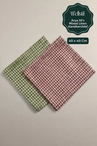Wellstil Arya |   50 Mixed Colored Linen Gingham Napkins 40X40Cm