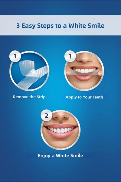 Dihamer 3 قطع من شريط تبييض الأسنان، مبيض أسنان فوري ثلاثي الأبعاد