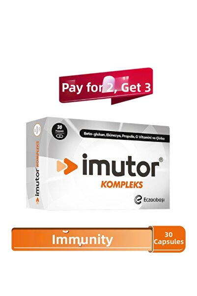 Imutor 30 كبسولة - تعزيز المناعة - بيتا جلوكان، إكينيكسيا، البروبوليس، فيتامين سي، الزنك