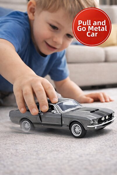 TOYFEST سيارة لعبة تشيك آند دراغ 1967 شيلبي جي تي 500 معدنية رمادية - نموذج ك...