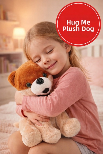 TOYFEST لعبة كلب من القطيفة الكراميلية - ناعمة الملمس، نموذج جالس، هدية للأطف...