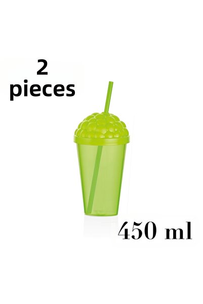 Mons 2 Pieces Qlux Soft Drink Cup Soft Drink Coffee Lemonade Cup L-00914 Grape Cup Bpa Free