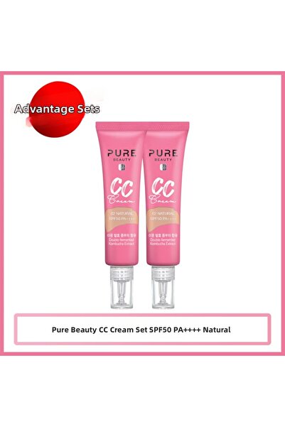 PURE BEAUTY Cc Cream, Spf50, Pa++++, Natural - 30 Ml, Set of 2 (New Product 4+)