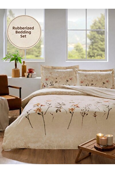 Özdilek Set de lenjerie de pat dublu (cu elastic) Ramas Secas Crem