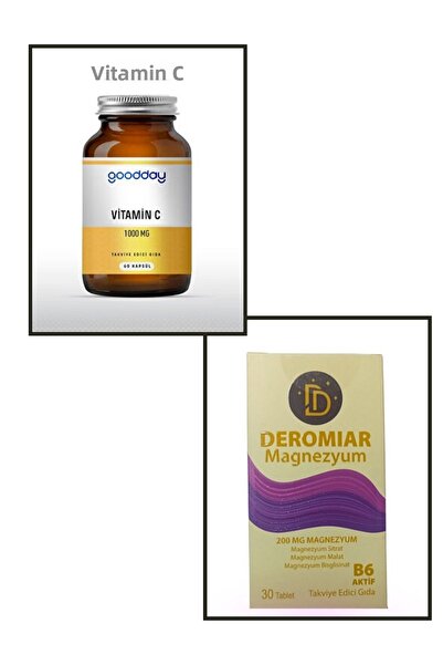 Deromiar Goodday Vitamin C 1000 Mg + Magnesium Set of 2 |   Immune and Muscle...