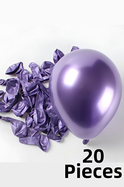 kutuTR Metallic Balloon 13 Inch – Shiny Purple Looking Silicone Balloon – 20 Pieces