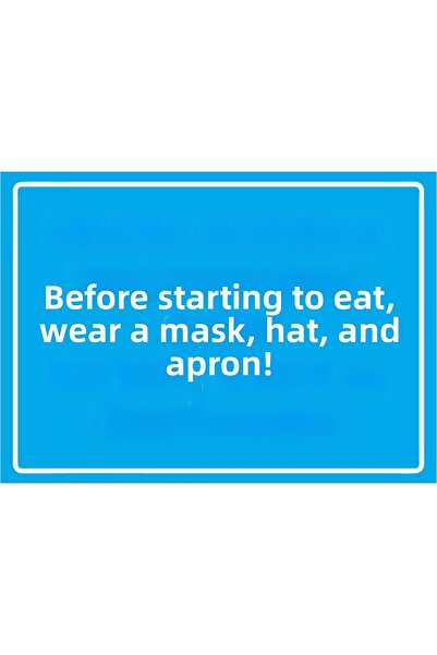 ZiPrinter قم بارتداء قناعًا وقبعة ومريلة قبل بدء الطبخ، لافتة تحذير من PVC مق...